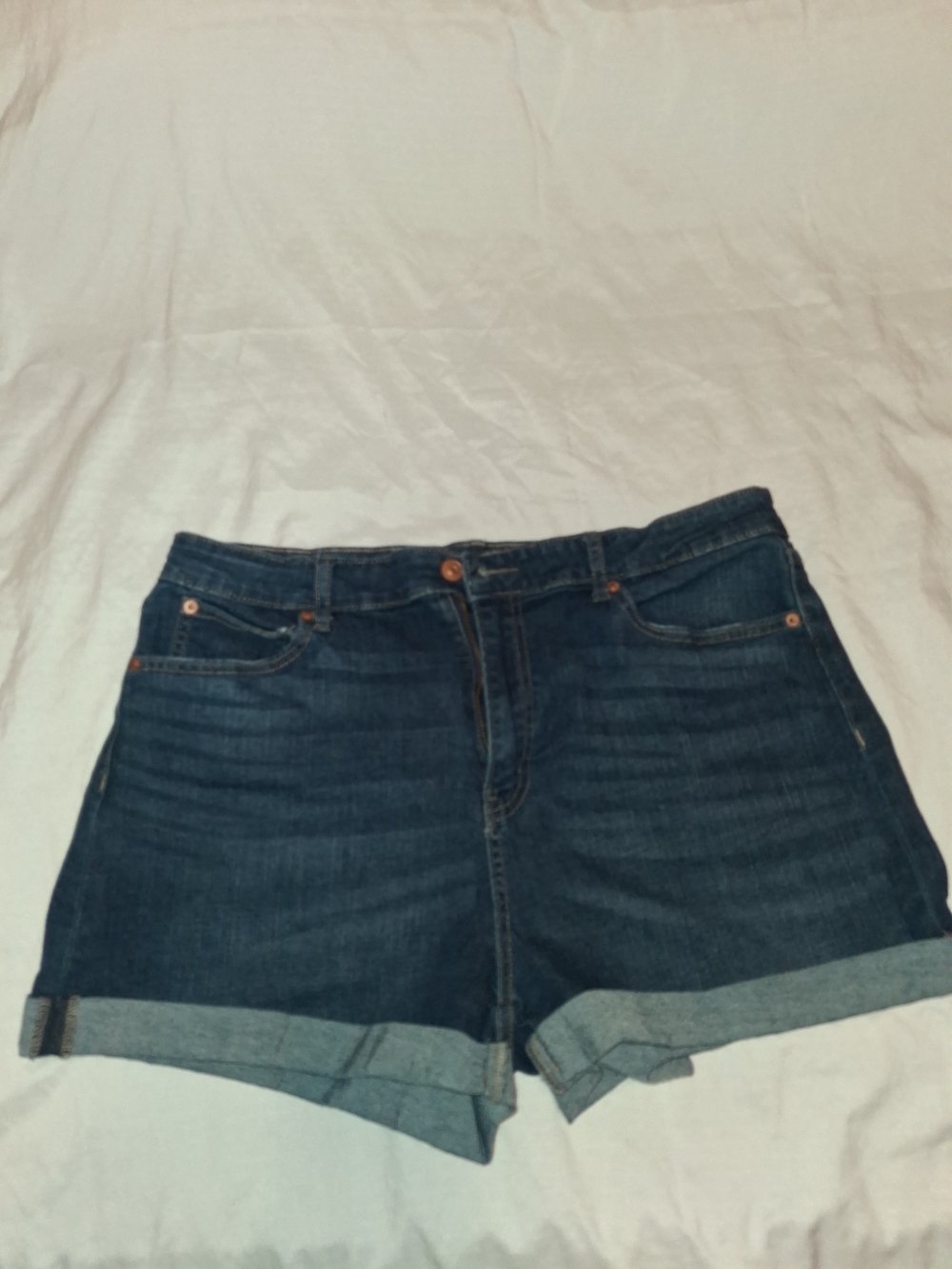 No Boundaries Dark Blue Rolled Cuff Denim Shorts Juniors 17